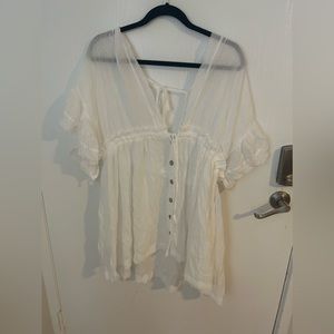 White swim suit cover up